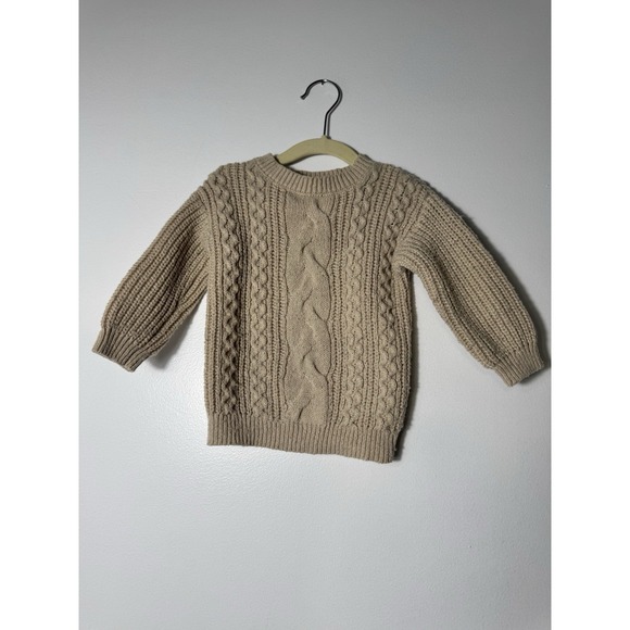 Cat & Jack Other - Cat & Jack Cable Knit Sweater  Tan/cream Sz‎  18 Months Unisex